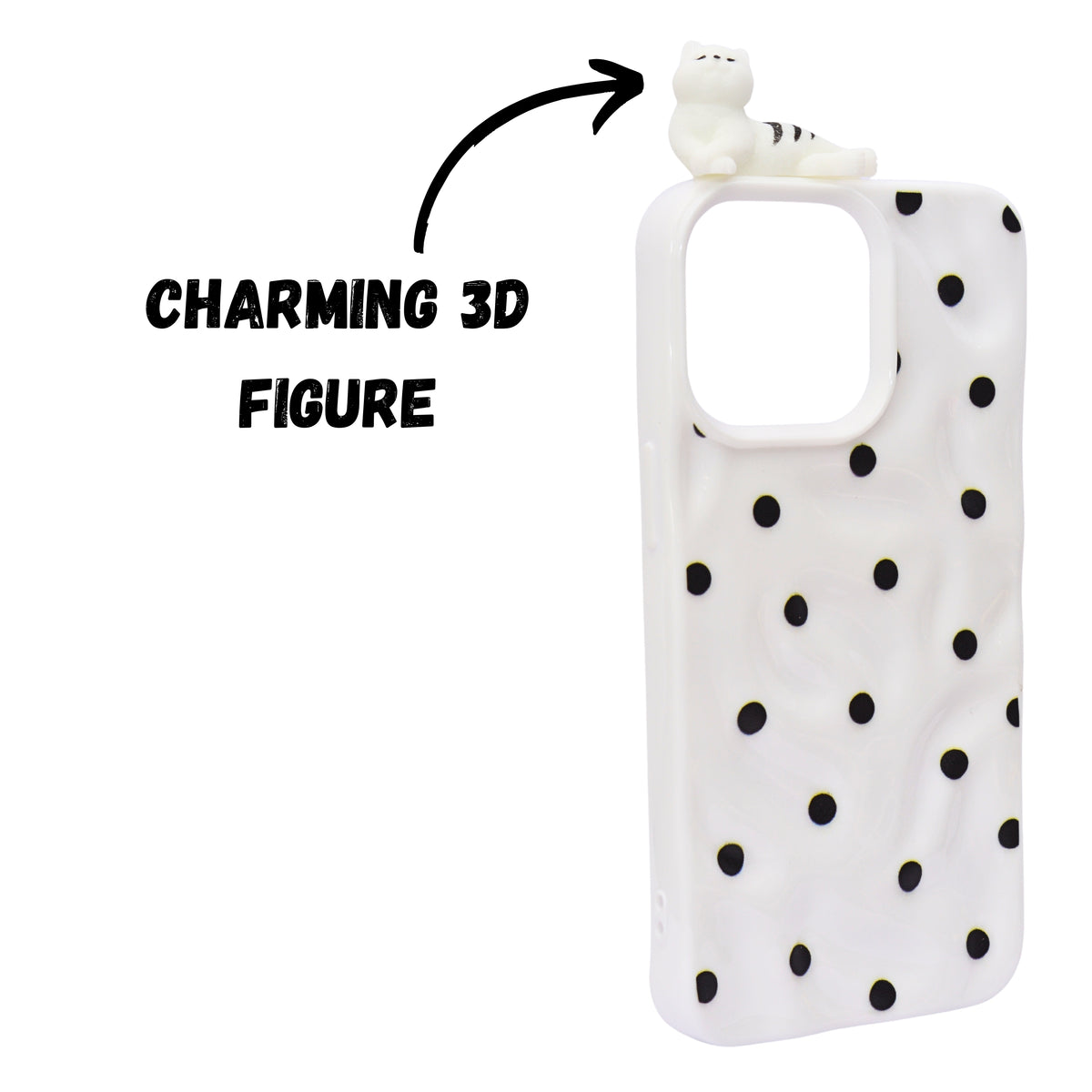 3D Cartoon Character with Polka Dots Soft Phone Case for iPhone 13 Pro