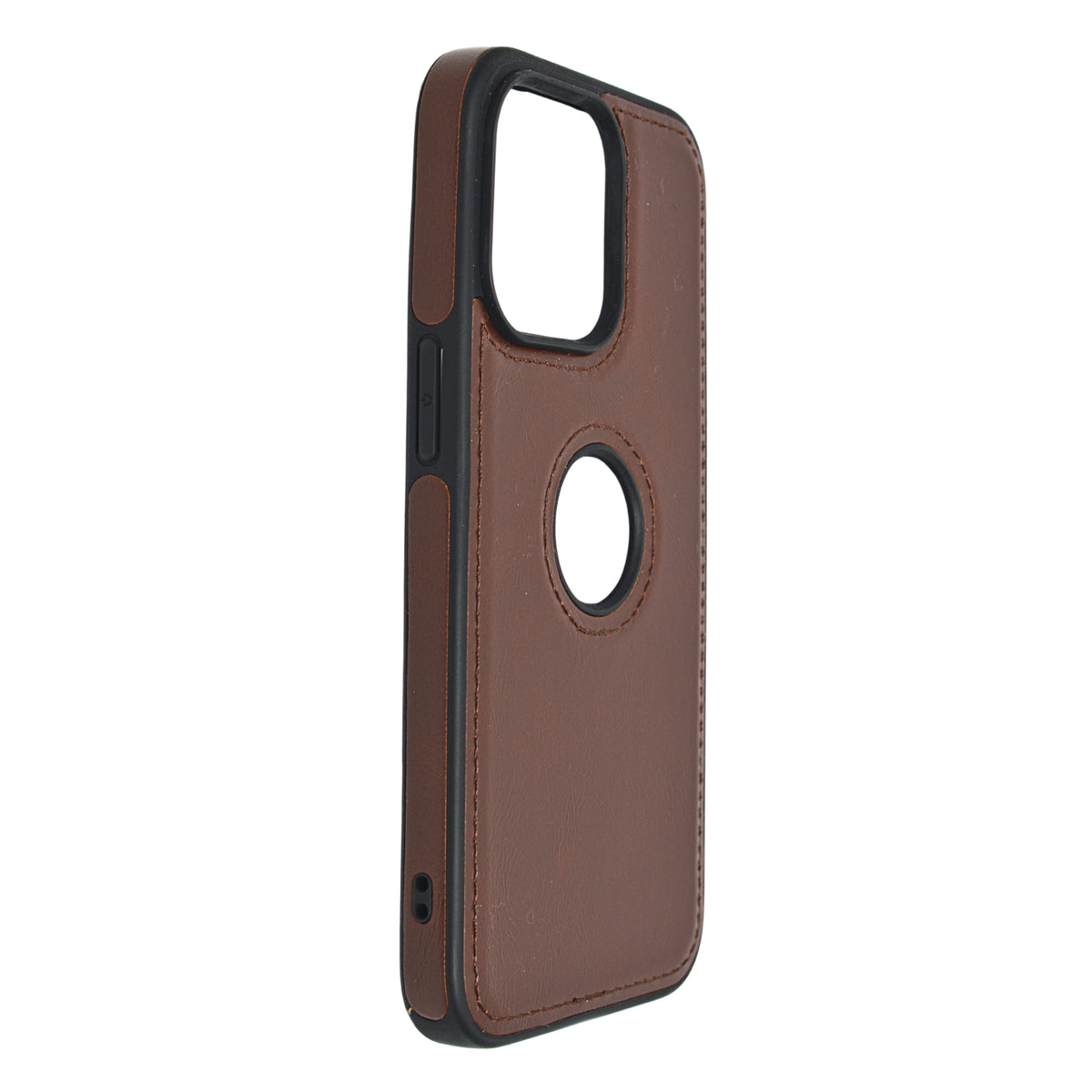 Premium PU Leather Phone Case with Logo Cutout for iPhone 13 Pro