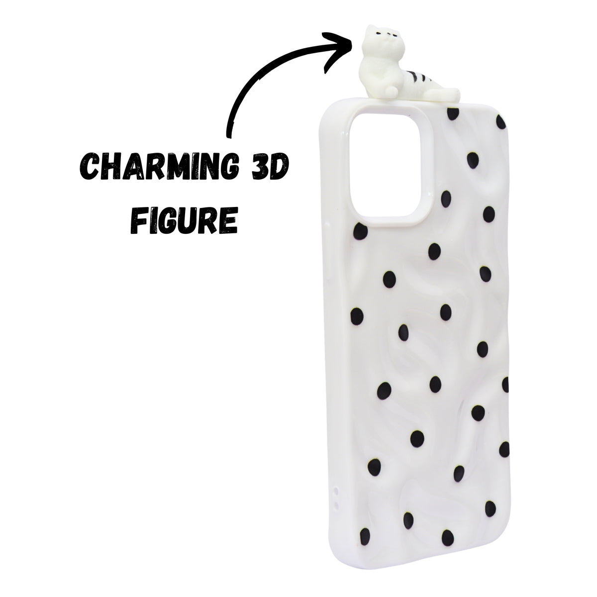 3D Cartoon Character with Polka Dots Soft Phone Case for iPhone 12/ 12 Pro
