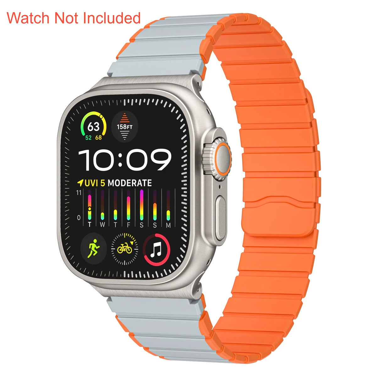 Luxury Magnetic Strap for iWatch 49mm (Ultra 2/Ultra), 46mm, 45mm, 44mm, 42mm – Compatible with Series 10/9/8/7/6/5/4/3/2/1/SE – Adjustable & Secure Fit