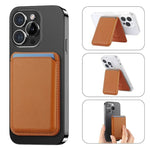 Magnetic MagSafe Leather Wallet Case with Kickstand – Slim & Secure for iPhone