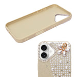 Luxury Glitter Finish with 3D Pearl Flower Design Phone Case for iPhone 17