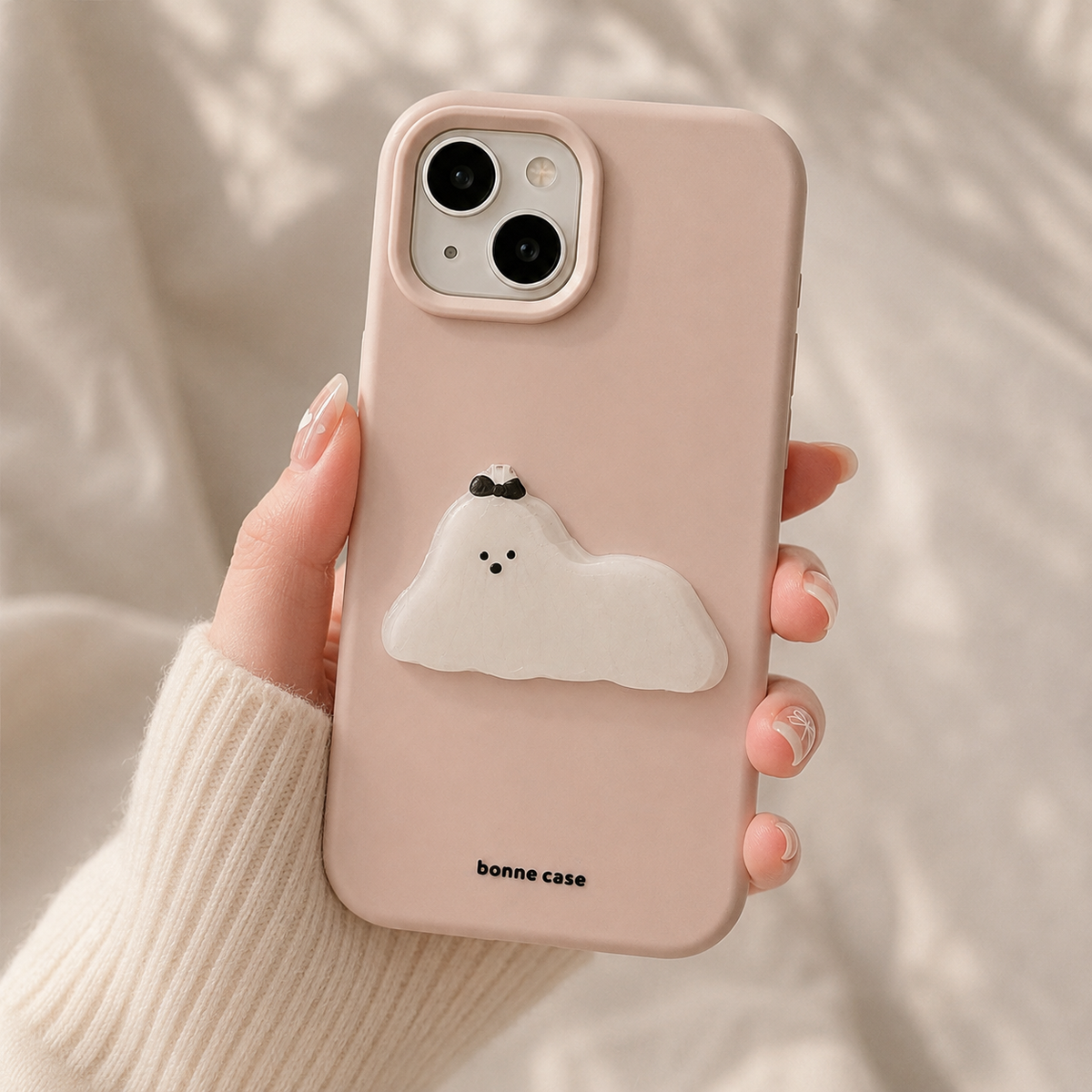 3D Puffy Puppy Charm Matte Case