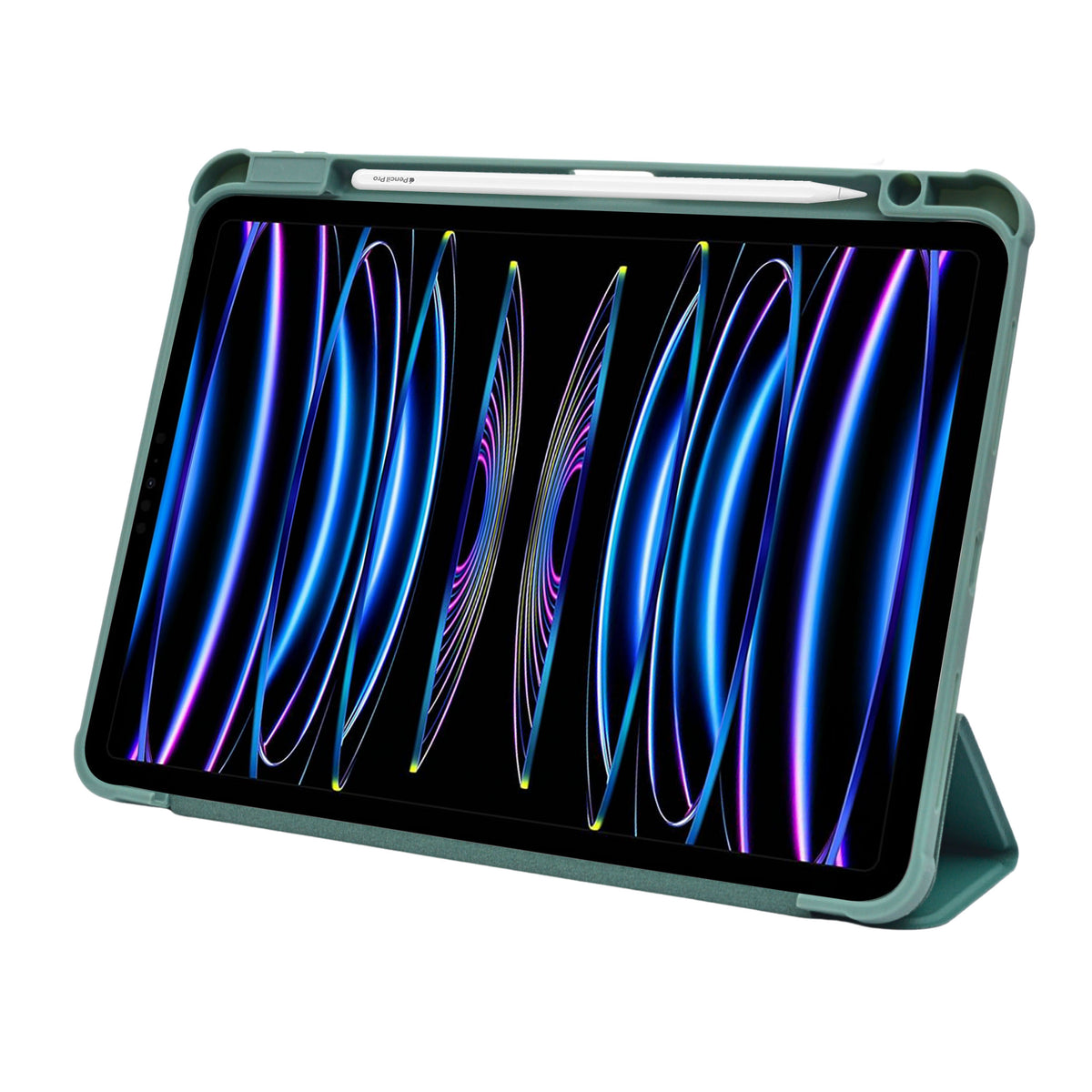 Transparent Trifold Smart Folio Case with Pencil Slot for iPad Pro 11 Inch