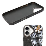 Luxury Glitter Finish with 3D Pearl Flower Design Phone Case for iPhone 17