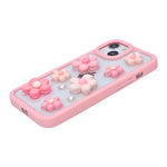 3D Pink Floral Pearl Design Protective Phone Case for iPhone 13 / 14