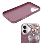 Luxury Glitter Finish with 3D Pearl Flower Design Phone Case for iPhone 17