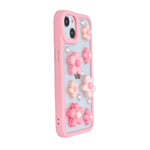 3D Pink Floral Pearl Design Protective Phone Case for iPhone 13 / 14