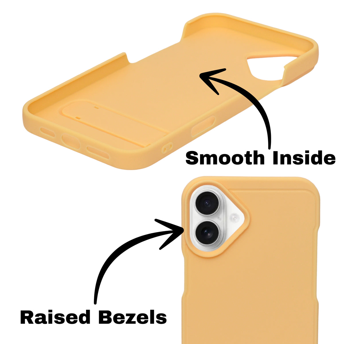Silicone Soft Matte Finish Phone Case with Kickstand For iPhone 16 Plus