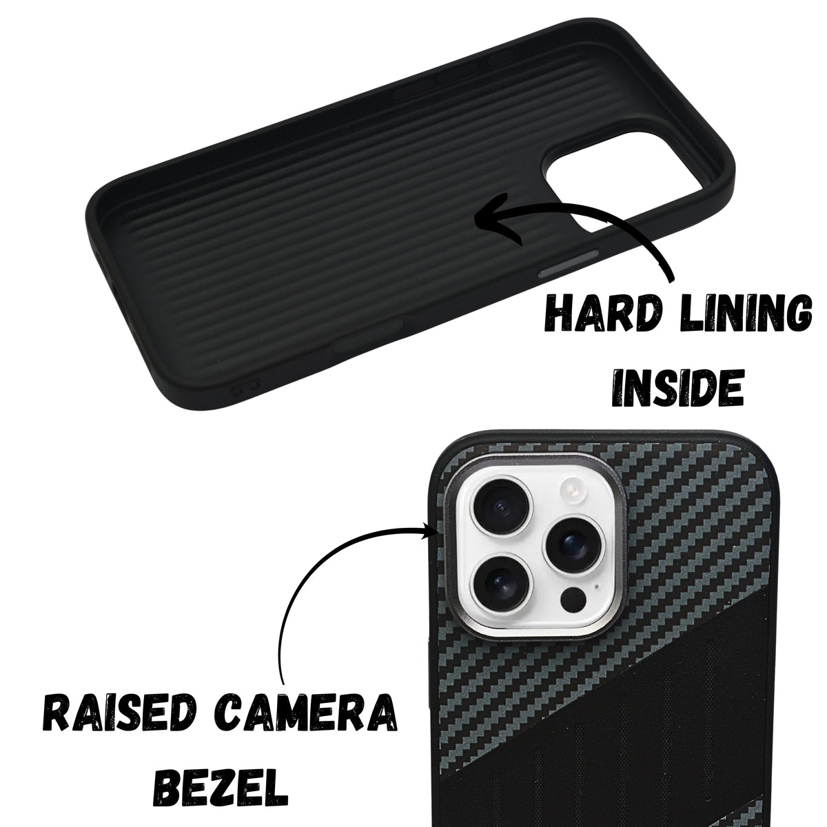 Carbon Fiber Leather Texture Kevlar Anti-Fall Protective Case for iPhone 16 Pro Max