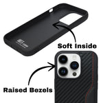 Deecase Leather Grip with Red Stitch Detailing Phone Case For iPhone 14 Pro Max