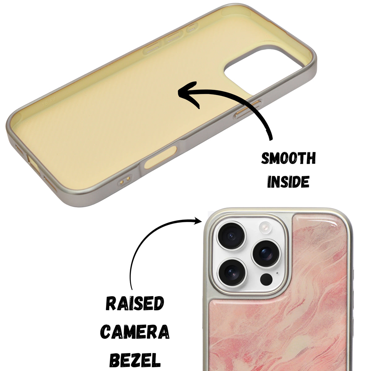 Blossom Blush Marble Mystic Mood Phone Case for iPhone 16 Pro Max