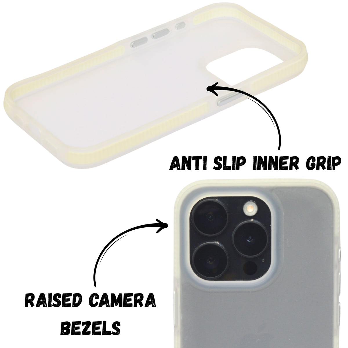 Matte Transparent Frosted with Side Border Phone Case For iPhone 15 Pro