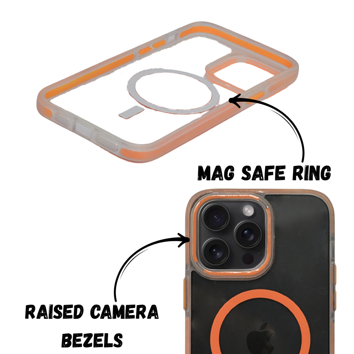 Transparent MagSafe with Colored Border Phone Case For iPhone 14 Pro