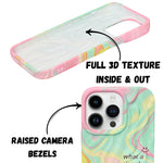Abstract Pastel Marble Print Soft Silicone Phone Case For iPhone 16 Pro