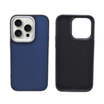 Classic Leather Textured with Metal Camera Ring Phone Case For iPhone 14 Pro