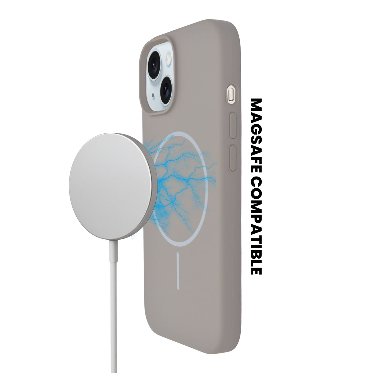 Soft Silicone with MagSafe Ring Phone Case for iPhone 15