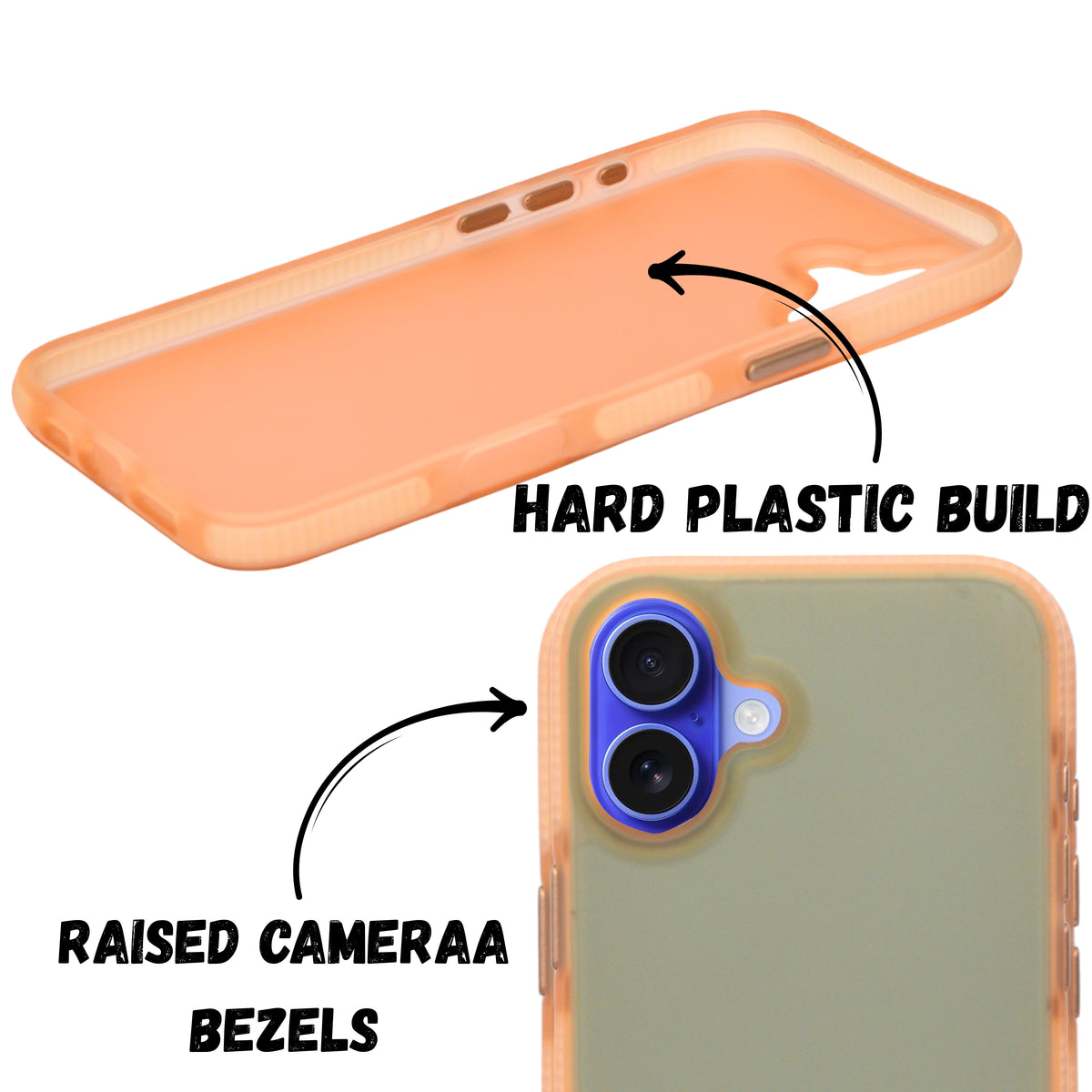 Matte Transparent Frosted with Side Border Phone Case For iPhone 16 Plus