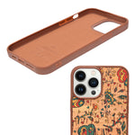 Bohemian Ethnic Print Cork Texture with Pearl Detail Phone Case for iPhone 13 Pro Max