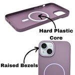 MagSafe Compatible Matte Finish Hard Plastic Phone Case for iPhone 14Plus/ 15Plus