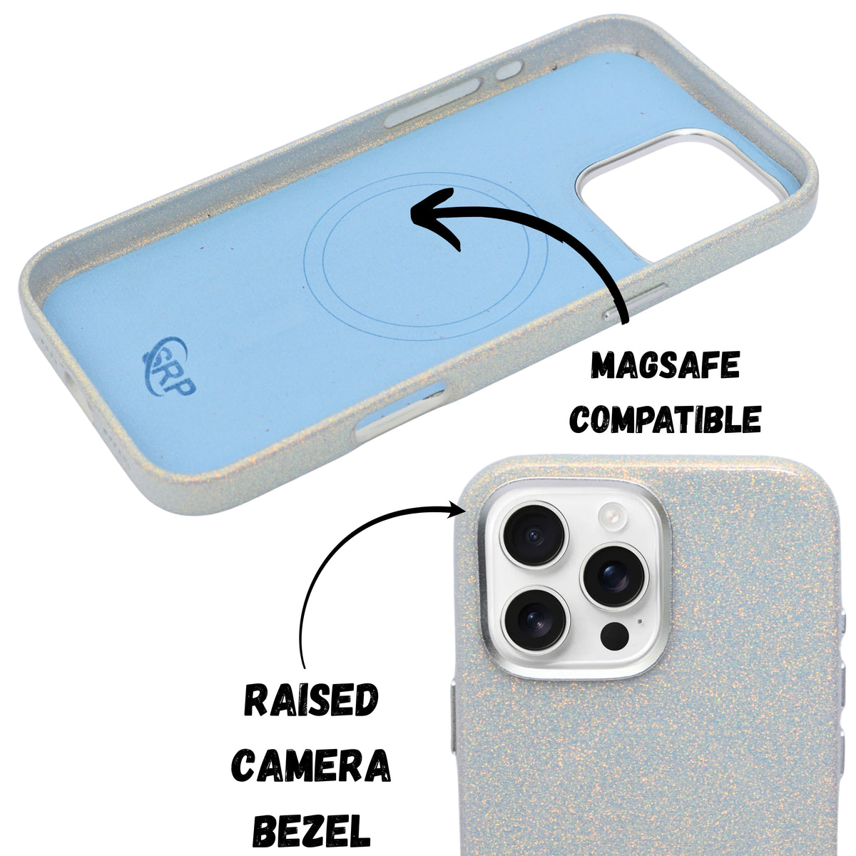 Glitter Marble Rainbow Case with Sparkle Finish Cover For iPhone 16 Pro Max
