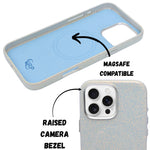 Glitter Marble Rainbow Case with Sparkle Finish Cover For iPhone 16 Pro Max