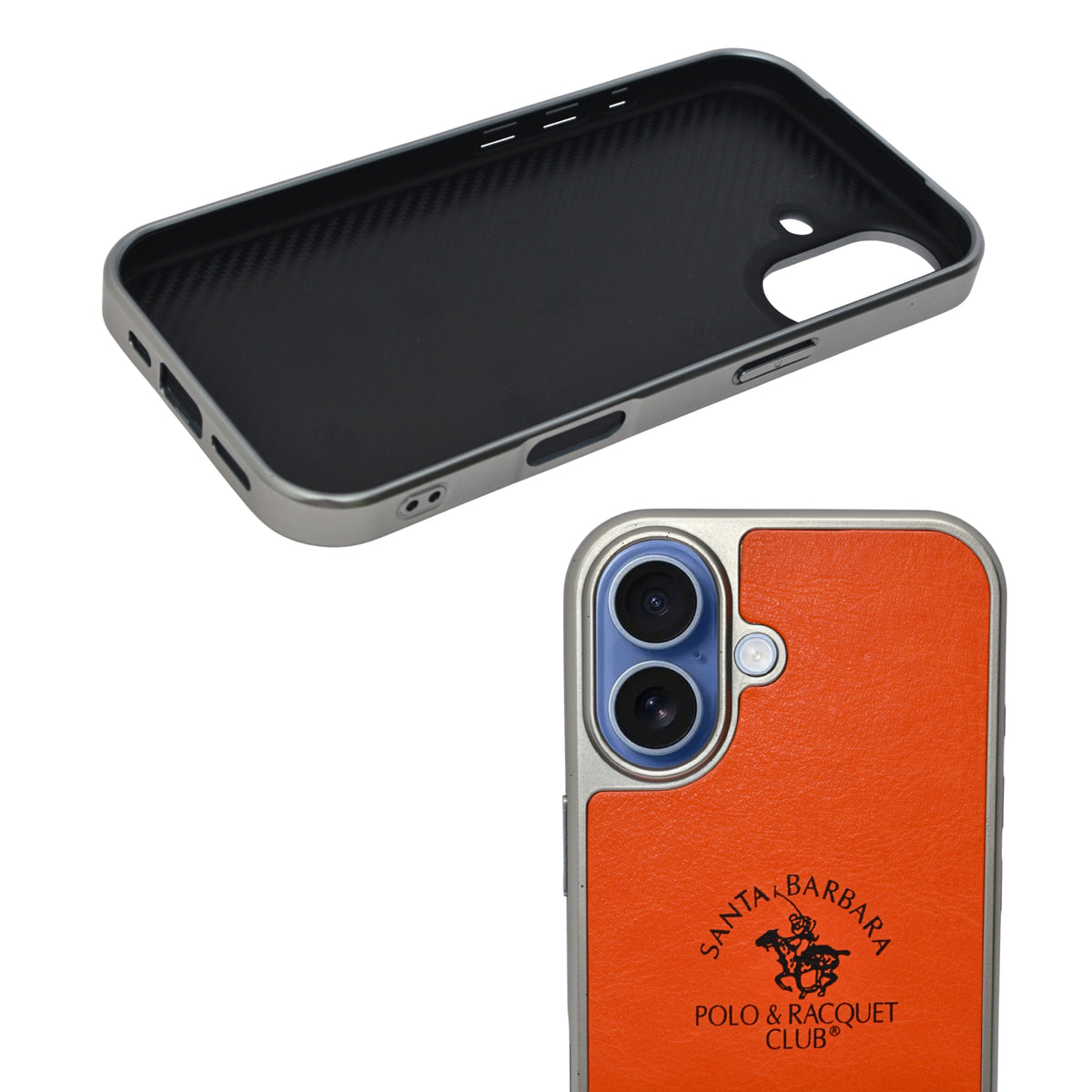 Santa Barbara Polo Club Dual Tone Leather Finish Phone Case for iPhone 17