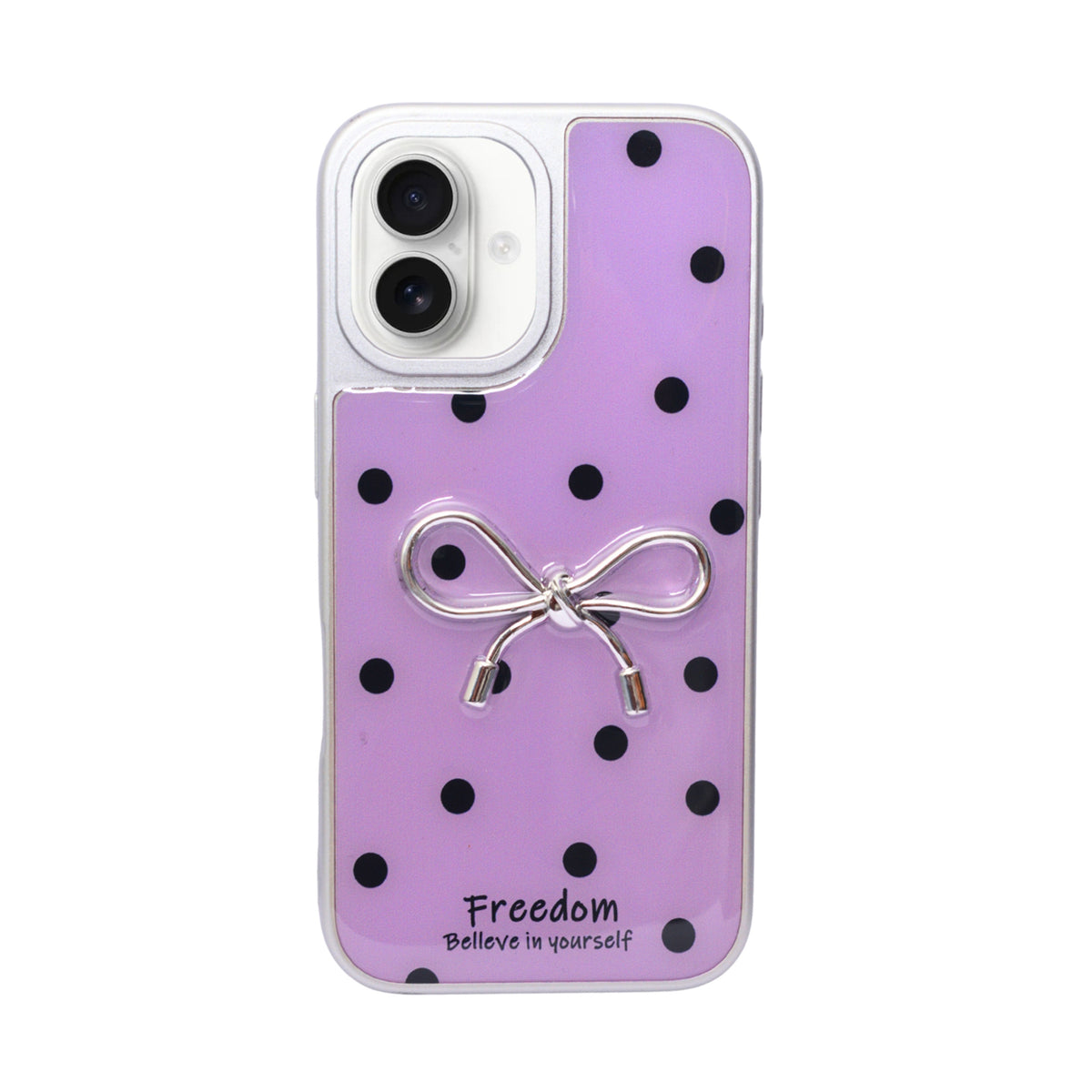 Stylish Polka Dot Bow Cover For iPhone 16