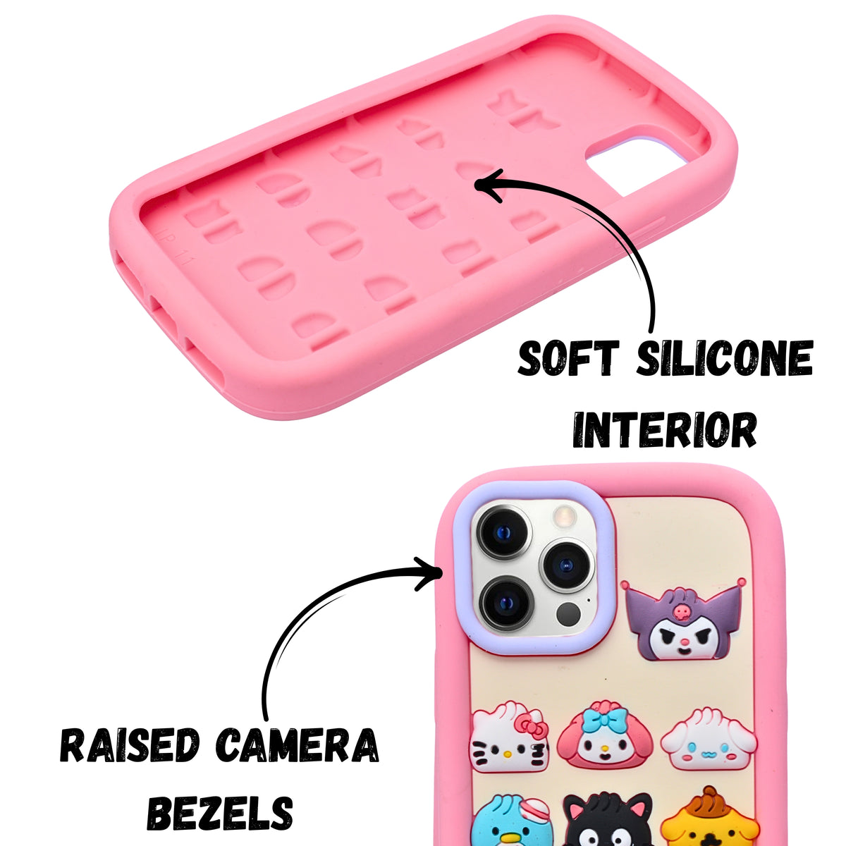 3D Cartoon Hello Steamed Bun Character Design Phone Case For iPhone 14 Pro Max