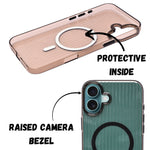Crystal Clear Corrugated MagSafe Compatible Phone Case for iPhone 16 Plus