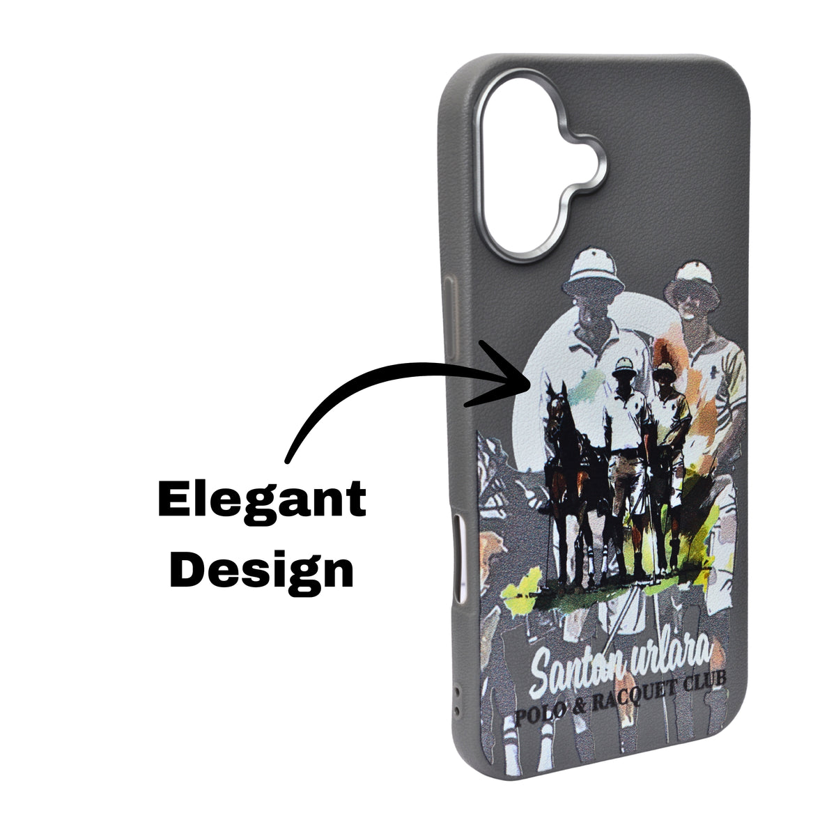 Santa Barbara Polo & Racquet Club Leather Phone Case For iPhone 16 Plus