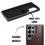 Premium Leather Texture with Stitch Detailing Phone Case for Samsung S25 Ultra