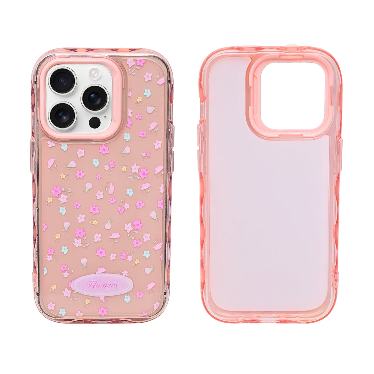 Cute Transparent Wavy Edge Phone Case for iPhone 14 Pro