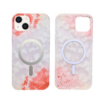 Transparent Floral MagSafe Compatible Phone Case for iPhone 14 Plus/ 15 Plus