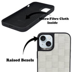 Checkered Texture Grip Case For iPhone 15