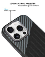 Carbon Fiber Leather Texture Kevlar Anti-Fall Protective Case for iPhone 15 Pro Max