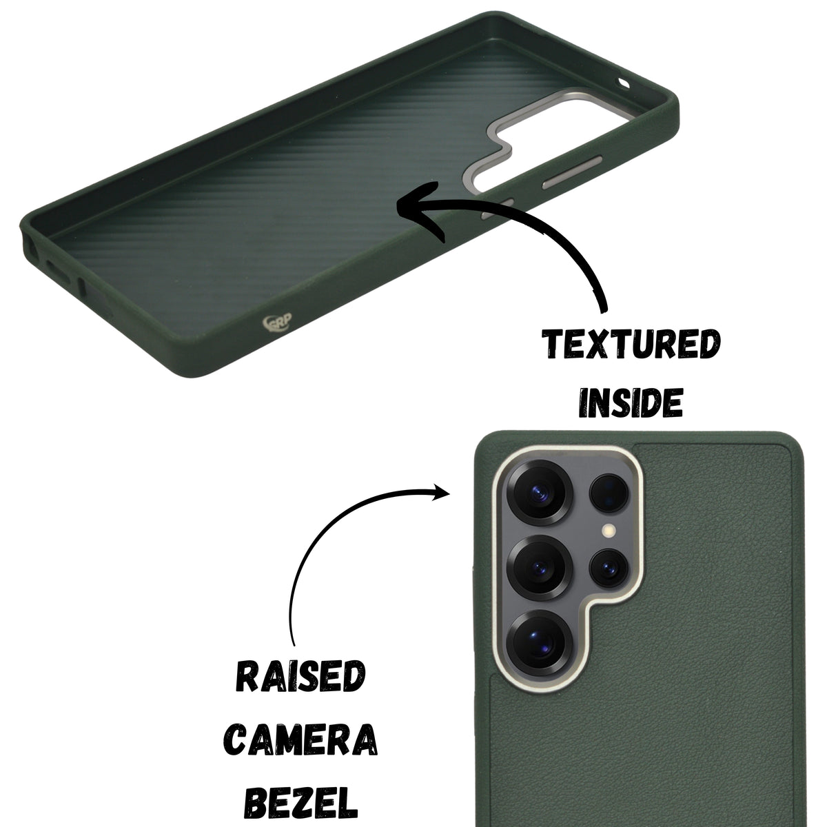 Premium Leather Texture with Metallic Camera Frame Phone Case for Samsung S25 Ultra