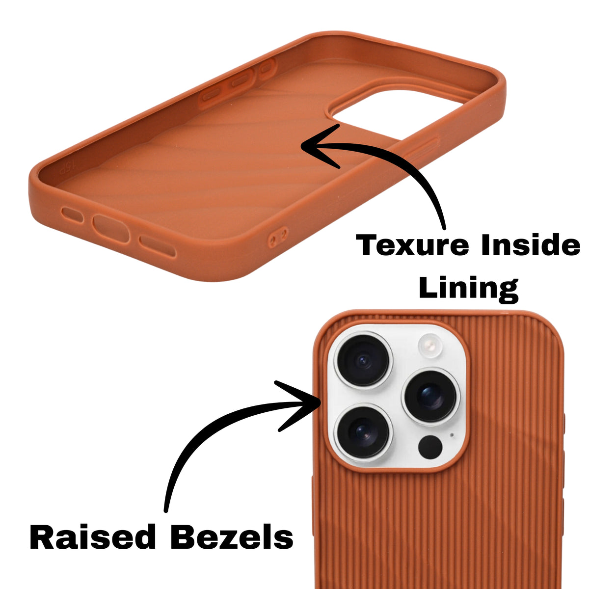 Soft Silicone Wave Texture Phone Case For iPhone 15 Pro