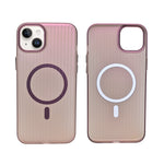 Tinted Transparent Corrugated Texture MagSafe Compatible Phone Case for iPhone 14Plus/ 15Plus