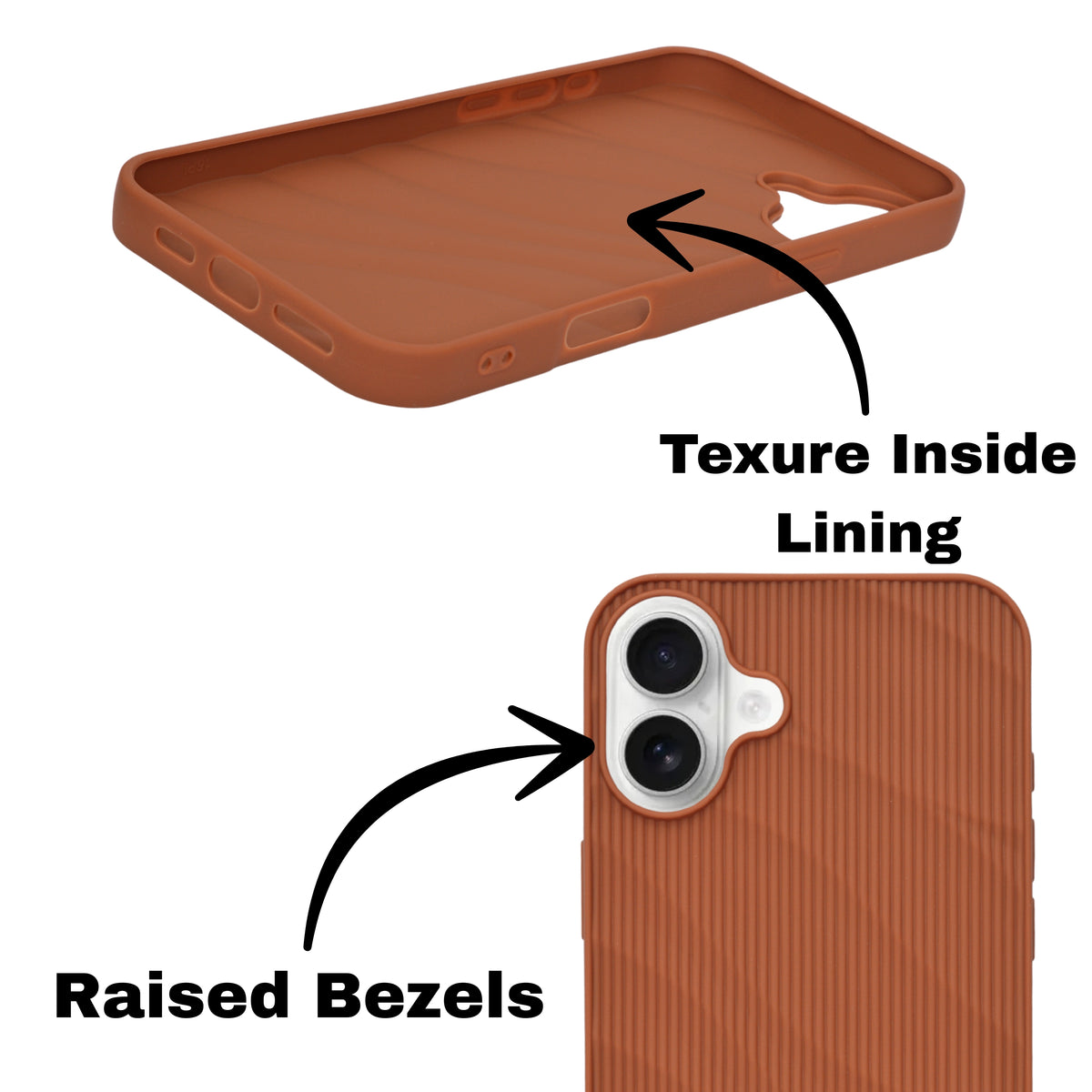 Soft Silicone Wave Texture Phone Case For iPhone 16 Plus