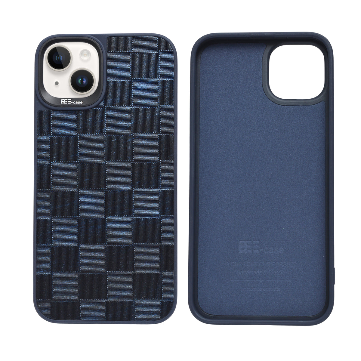 Checkered Texture Grip Case For iPhone 14 Plus / 15 Plus