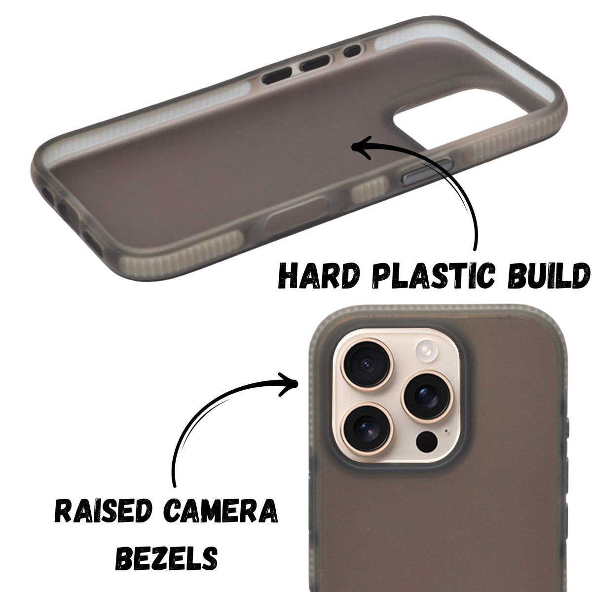 Matte Transparent Frosted with Side Border Phone Case For iPhone 16 Pro