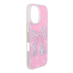 Aesthetic Bow & Floral Print Phone Case for iPhone 16