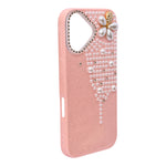 Luxury Glitter Finish with 3D Pearl Flower Design Phone Case for iPhone 17