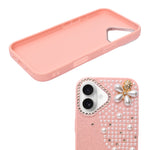 Luxury Glitter Finish with 3D Pearl Flower Design Phone Case for iPhone 17