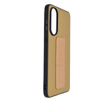 Elegant Leather Finish Kickstand Phone Case for Samsung Galaxy S25 Edge