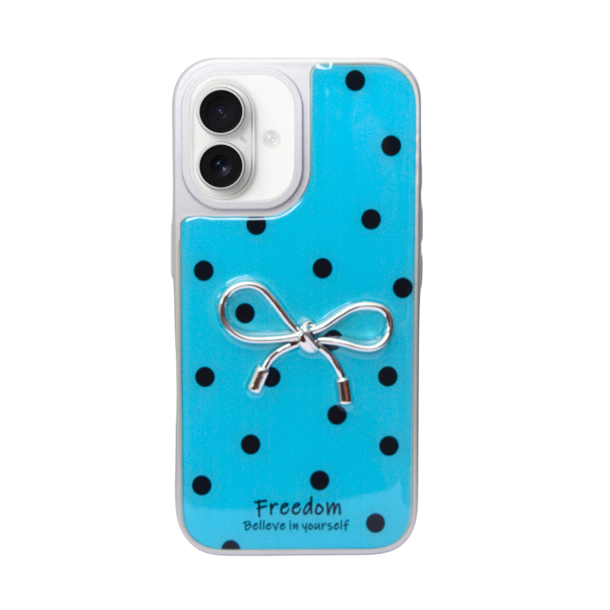 Stylish Polka Dot Bow Cover For iPhone 16