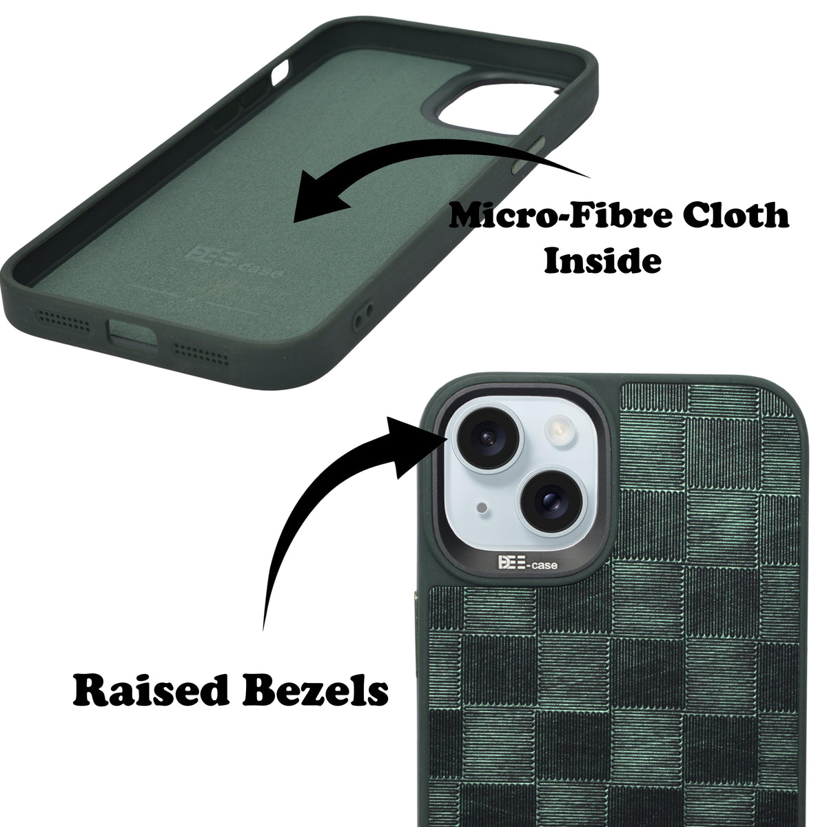 Checkered Texture Grip Case For iPhone 15