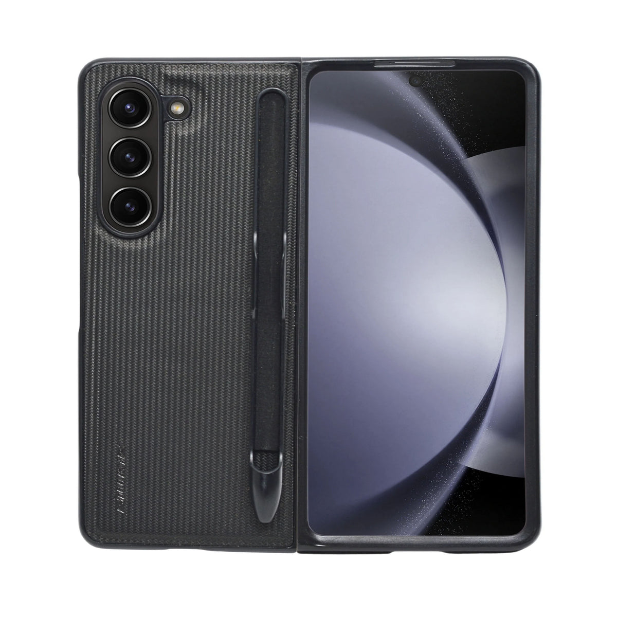 Carbon Fiber Texture S Pen Holder Protective Phone Case for Samsung Galaxy Z Fold 5