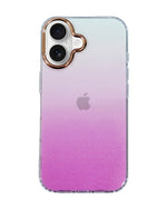 Transparent Gradual Change Glitter Color Arts & Crac Glitter Case for iPhone 16 Plus